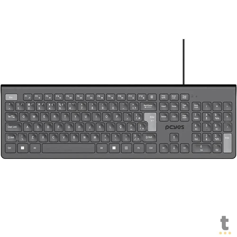 Teclado Usb PCYes Soft Preto / Cinza - Ptosf2Ab Truedata